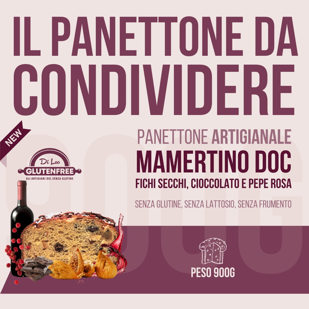 Panettone al Mamertino DOC con Fichi Secchi, Cioccolato e Pepe Rosa| Artigianale, Senza Glutine, Senza Lattosio e Senza Frumento