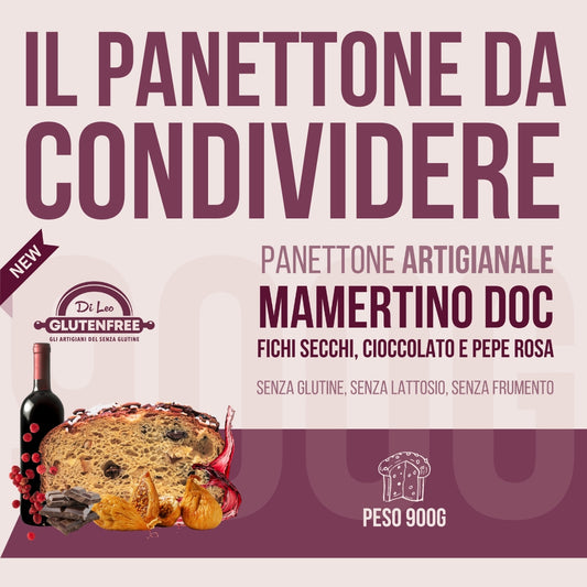 Panettone al Mamertino DOC con Fichi Secchi, Cioccolato e Pepe Rosa| Artigianale, Senza Glutine, Senza Lattosio e Senza Frumento