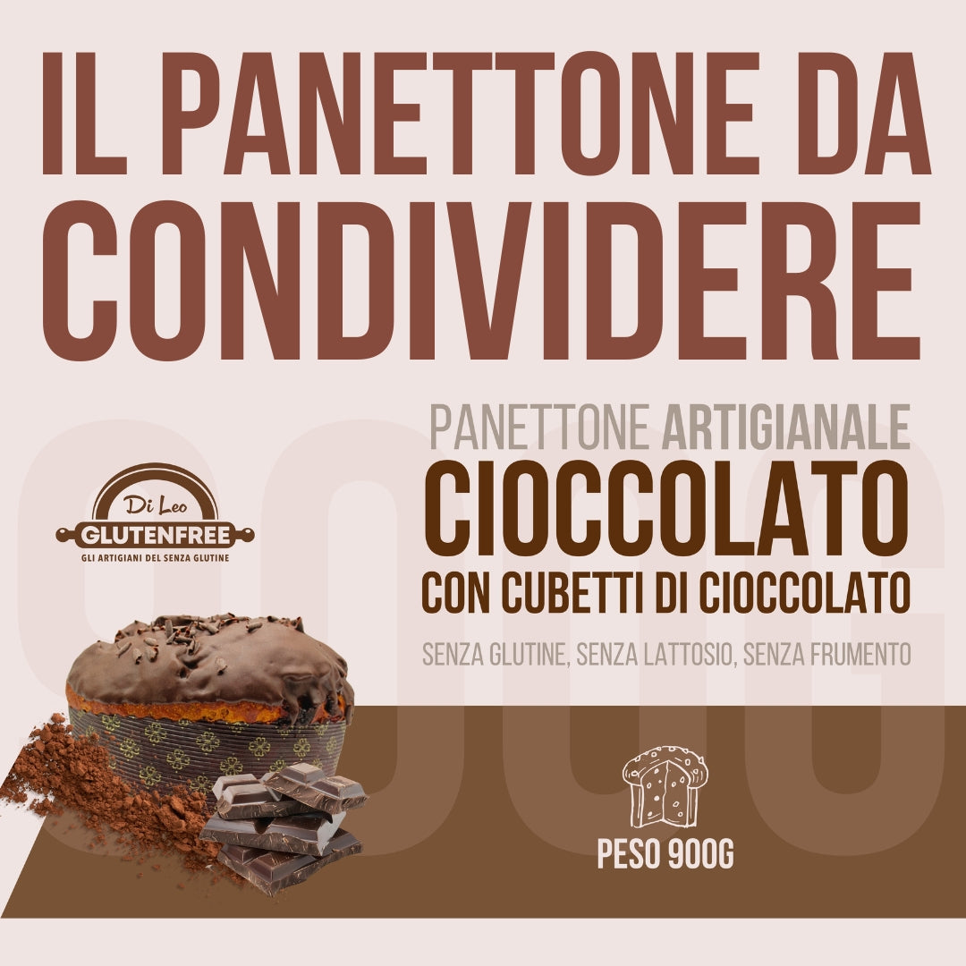 Panettone Cioccolato | Artigianale, Senza Glutine, Senza Lattosio e Senza Frumento