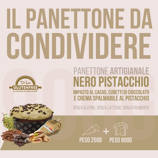 Panettone Nero Pistacchio | Artigianale, Senza Glutine, Senza Lattosio e Senza Frumento!